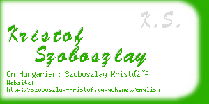 kristof szoboszlay business card